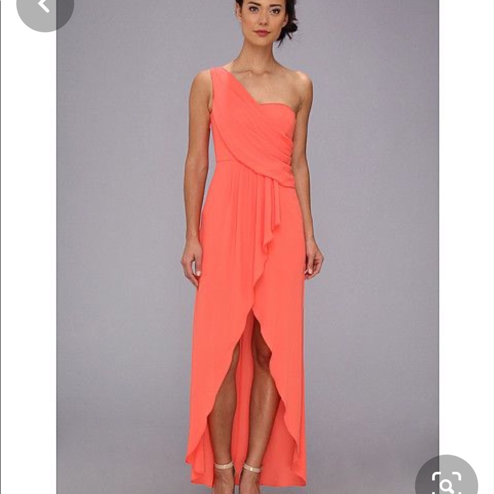 BCBG MAXAZRIA KAIL one shoulder drape gown